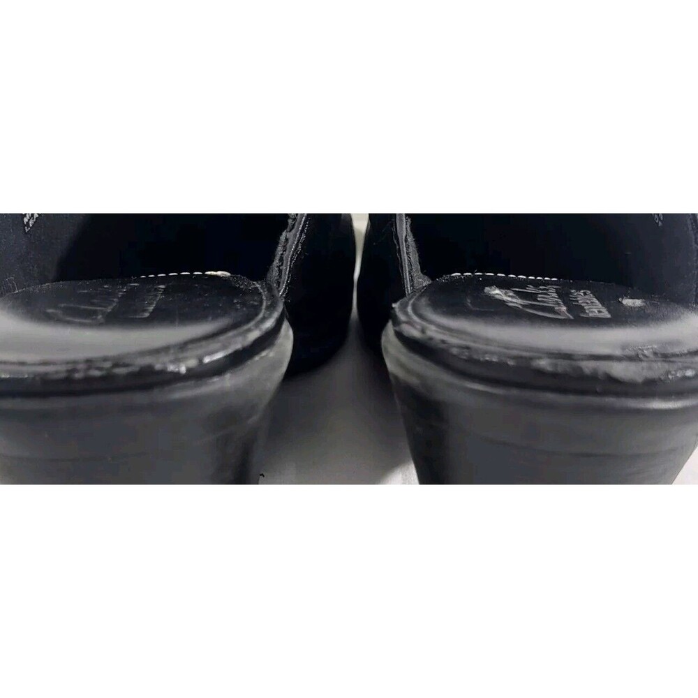 Clarks Bendable’s Women’s Black Mules Heel Buckle Shoes Size 9 M 83544 Leather - Picture 8 of 8